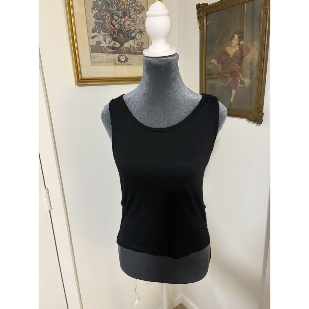 Teenage Runaway  Front Black Punk Tank Top with Skull And Roses Size Small Goth